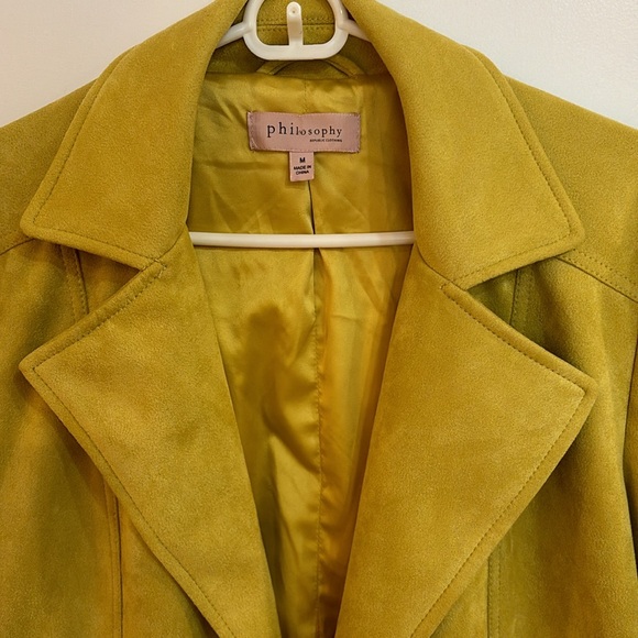 Philosophy woman size medium, faux suede mustard color jacket - Picture 4 of 10